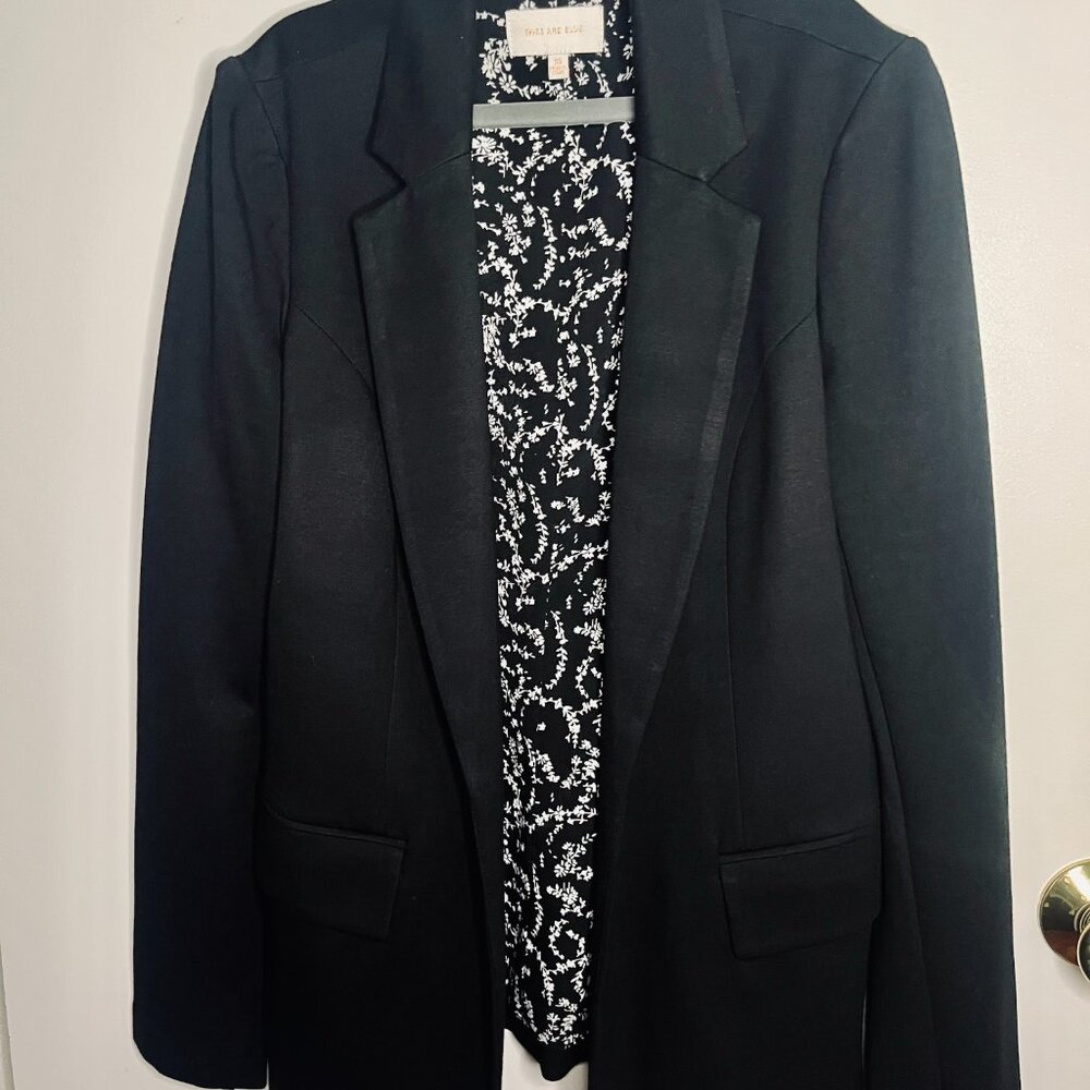 Skies Are Blue Black Ponte Knit Blazer - Picture 2 of 6